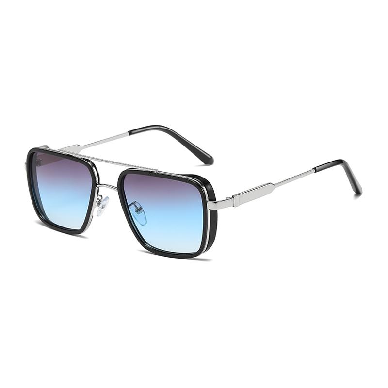 Trendy Metal Square Steampunk Sunglasses Custom Logo  Metal Shades Sun Glasses