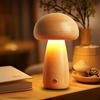 INS Wooden Creative Mushroom Night Light Stepless Dimming Bedside Table Lamp 3 Color Rechargeable Sleeping Nightlights For Room