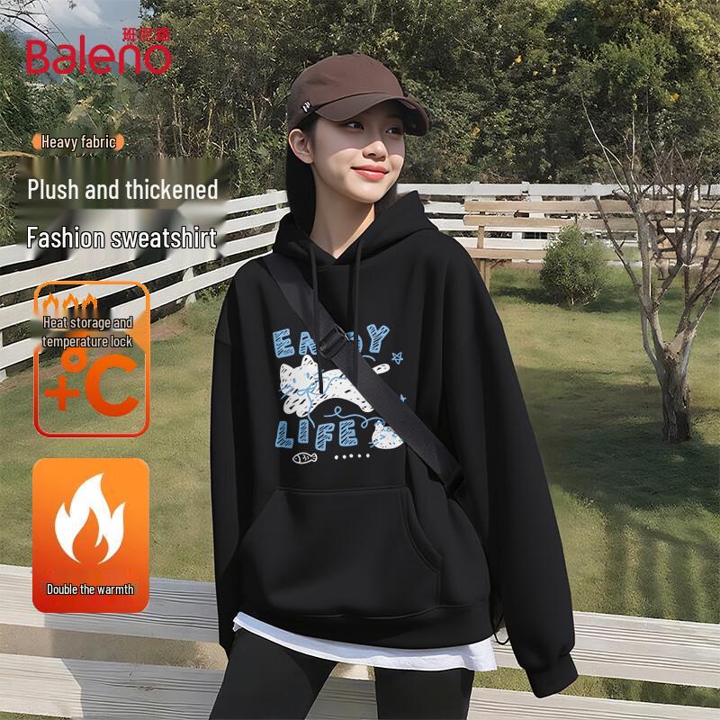 Baleno Women's Letter Cat Hooded Sweatshirt