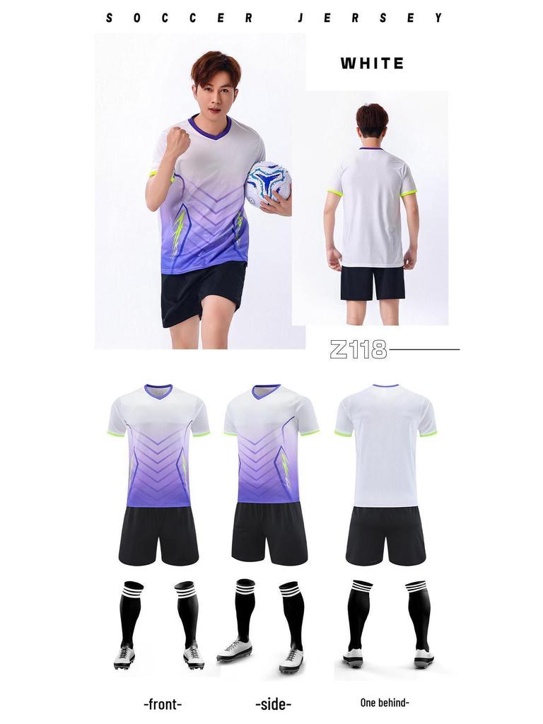 Quick-Dry Soccer Kit: Men's, Women's, Youth Team Training & Competition Short-Sleeve Jersey.