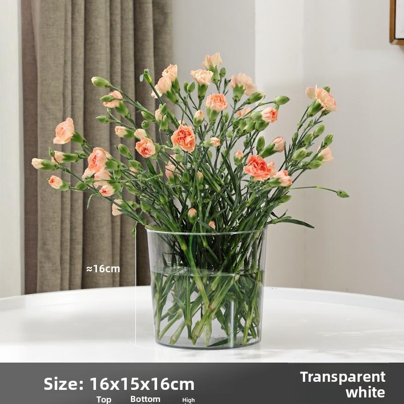 Прозрачное акриловое ведро для цветов для выращивания глубоководных растений, Мусорное ведро, Бытовое использование, Высокое качество внешнего вида, Бумажная корзина Small прозрачный/белый