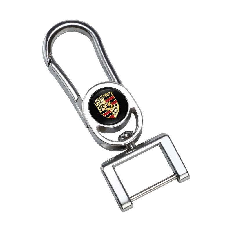 

Car Anti-Lost Metal Keychain 3D Styling Badges Key Ring For Porsche 911 718 Taycan Panamera Cayenne Macan Boxster Cayman Pajun
