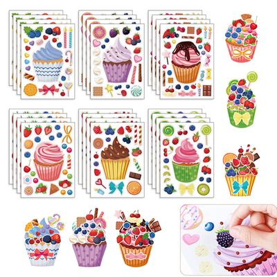 Naklejki na babeczki dla dzieci Słodkie naklejki na babeczki DIY Puzzle Naklejki na prezenty urodzinowe dla dzieci Naklejki na imprezę M