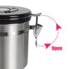 Storage Canister Coffee Container with Co2 Valve For Coffee Beans Stainless Steel Premium Airtight Lid Preserves Freshness
