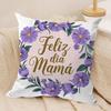 Feliz Dia MaMa Cushion Cover Short Plush Doublesided Print Square Throw Pillow Covers Sofa Home Cushion Decor