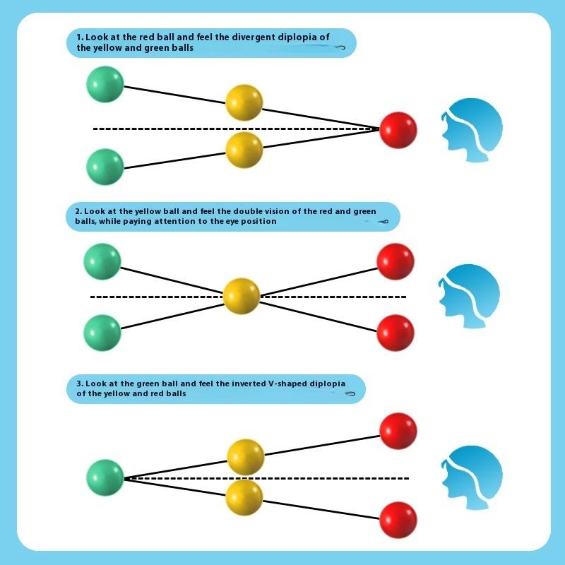 Sports Eye Sight Train Three Beads Brock String Vision Convergence Insufficiency Training Tool Target Pointing Practice