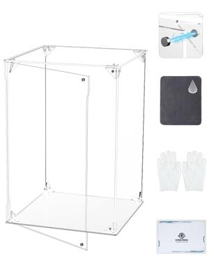 COOLTAKU Figur UV Magnetisch Magnetische Front Sammlung Mehr Zusammengebautes Acryl Display Flecken Reinigungstuch Figuren Aufbewahrung 25 x Tiefe 25 x Höhe Weiß
