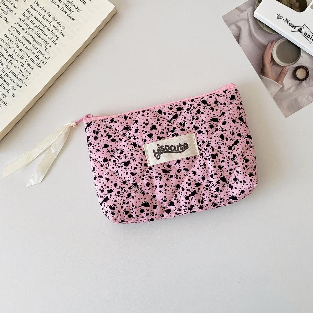 Ins Korean Quilted Coin Purse Coin Pouch Girl Mini Wallet Earphone Data Cable Bag Student Lipstick Makeup Bag Campus Card Holder