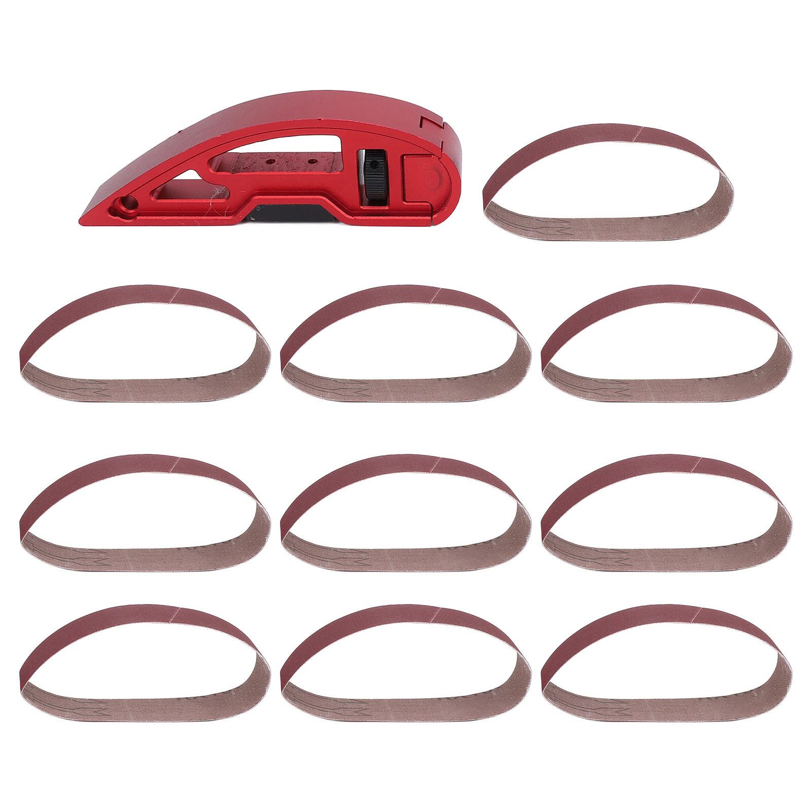 

Aluminum Alloy Manual Sanding Belt Holder with 10PCS Sandpaper Set for Flat Corner Curve Polishing