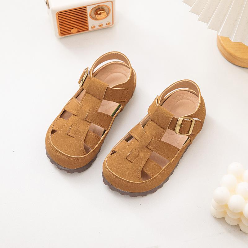Straps Strape Children Shoes Sandals Covered Toe All Match Student Everyday Shoes New Arrival Boys Girls Beach Shoes I04164