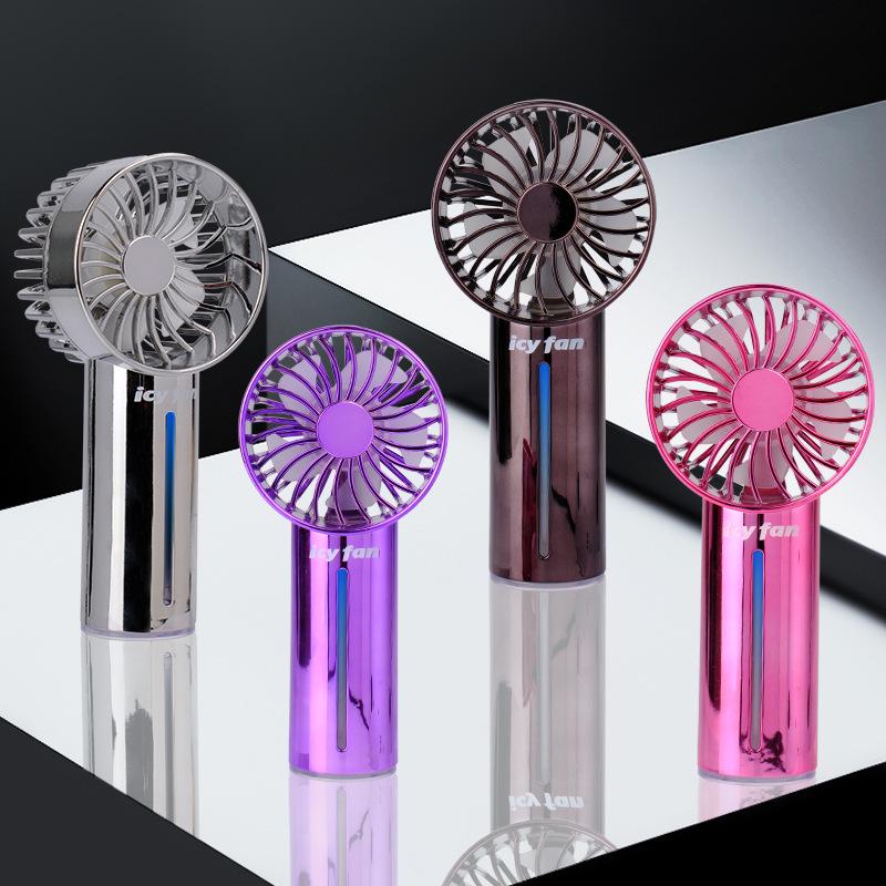 Electroplated USB Rechargeable Handheld Mini Fan and Hydrating Spray Wholesale/Customization/Cross-border