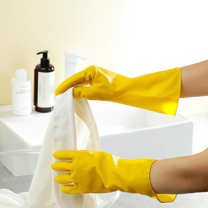 Household Kitchen PVC Gloves Thick and Durable Gloves Cleaning Household Chores Washing Dishes Waterproof Wear Resistant Gloves