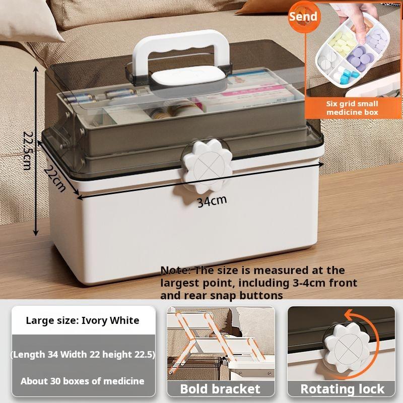 

Новая большая аптечка для домашнего использования, вместительная аптечка для хранения домашних лекарств, многослойная, очень большая классификация