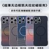 Carbon Fiber Texture Magnetic Snap-On Case IPhone 17 Pro Max 16 15 Ultra Slim Shockproof Heat Dissipation PC Cover