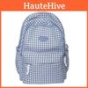Unisex Student Backpack With Grid Design And Letter Decoration For High School And Middle School