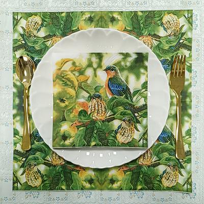 20pcs/Pac 33*33cm 2-Ply Disposable Party Napkin Flower and Bird Series Pattern