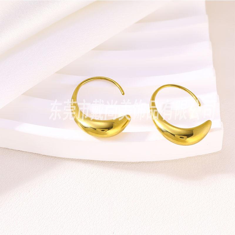 New earrings stainless steel stud earrings trendy temperament versatile geometric retro earrings