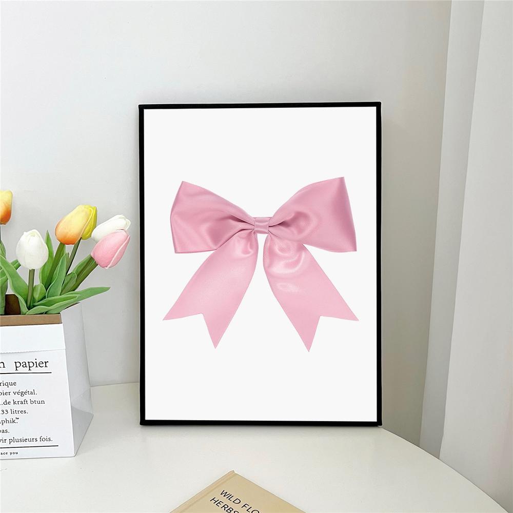 

1 шт. Винтажный модный художественный розовый бант красочный вишневый колледжский плакат самоклеящийся художественный водонепроницаемый бумажный стикер настенный декор 21cm×30cm NoFrame