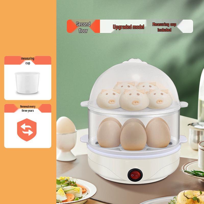 Multifunctional Egg Steamer: Multi-layer Breakfast Machine with Anti-Dry Burning Feature and Automatic Power Off, Mini Egg Boiling Pot.