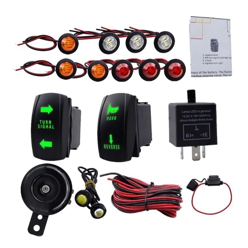 Universal ATV UTV SXS Blinker Straße Legals Kit Blinker Rocker Schalter Horn Blink Relais Sicherungen Linie Reverse