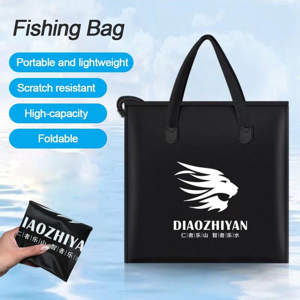 Oxford Cloth Fishing Bag Foldable Fishing Tackle Bag Outdoor Camping Storage Fishing Gear Pouch