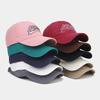 American Retro Letter Embroidered Peaked Cap for Women with Wide Head Circumference and Small Face, Solid Color Soft Top Sunshade Baseball Cap Tide