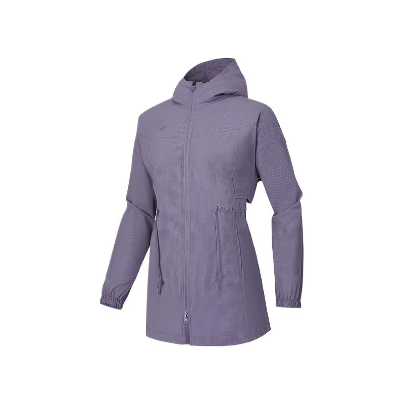 Skechers Freedom Yoga Comfortable Fashion Versatile Soft Hooded Windbreaker Women outerwear Deep-Purple Gray P225W043-03D1 S
