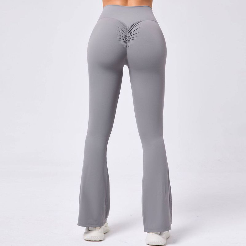 

Fitness Pants Women s Yoga Pants Fashion Wide Leg Tight Nude Feel Hip Lifting Bell-Bottom Pants High Waist Micro Pull Dance Sports Pants Dark Gray M