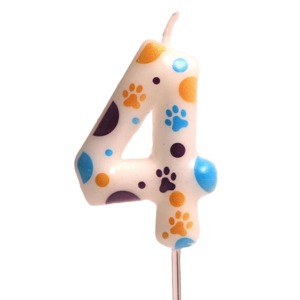 Hund tassavtryck Födelsedagsljus 0-9 Sifferljus Grattis på födelsedagen Babyshower Förnödenheter Dessert Tårta Topp Dekoration Ljus