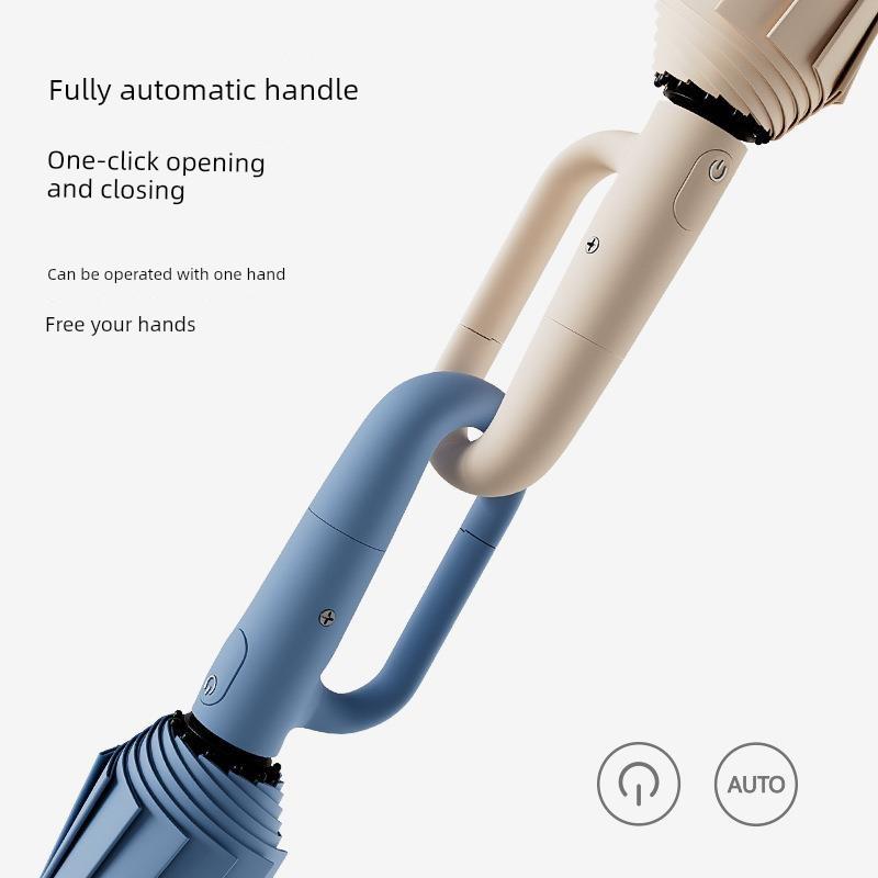 84-Rib Automatic Umbrella for Women, Dual-Use for Sun and Rain, with Hook, Foldable, Wind-Resistant, Sunshade, Uv Protection for Men