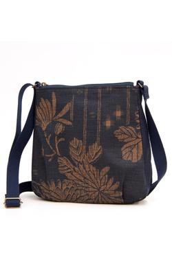 [creare Kiki] Women's Shoulder Bag, Crossbody, Lightweight, Made In Japan, Kimono Style, Indigo, Persimmon Tannin Dyed Kyoto Canvas, Crepe, Mom's