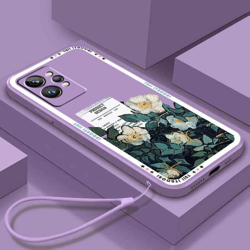 

Жидкий Веревочный Цветок Роскошный Сценический Арт Милый Чехол для Телефона Для OPPO Realme Q3S Q5i 50A 50i C21Y C11 GT Neo3 Neo2 9 9i 8 8i 7 Pro Plus Realme GT Master