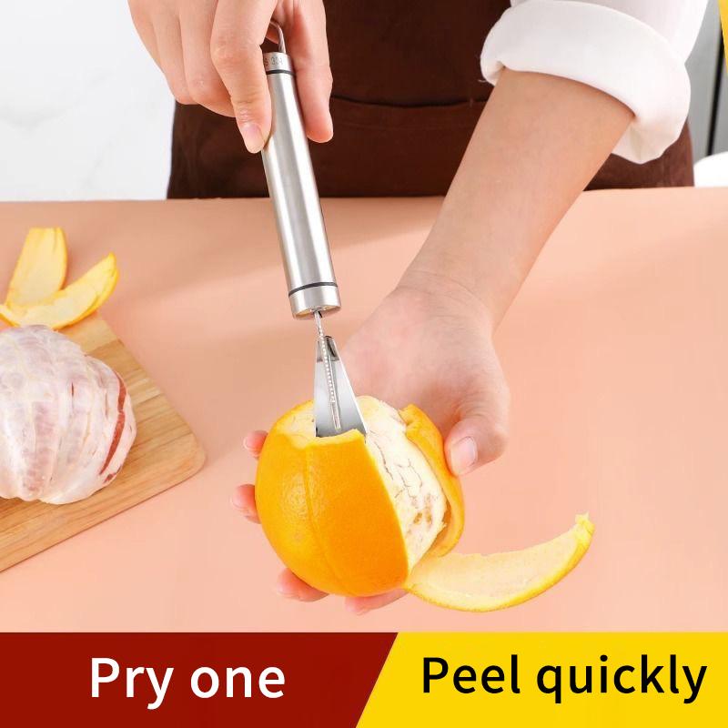 2Pcs Stainless Steel Orange Peeler Citrus Peeler Tool With Comfortable Handle Fruit Slicer Cutter Remover For Kitchen