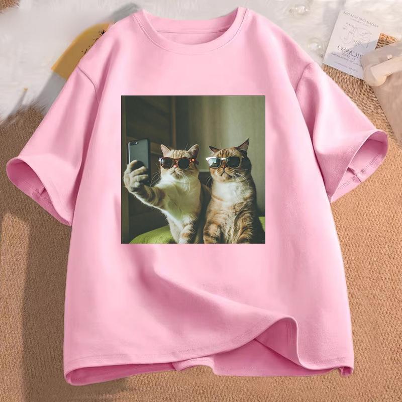 Cat Meme Funny Graphic TShirt Retro Streetwear Y2K Aesthetic Casual Daily Top Cat Humor Fashion Gift for Cat Lovers Unisex Unisex