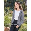 Betu Women's Striped Hooded Casual Short Jacket