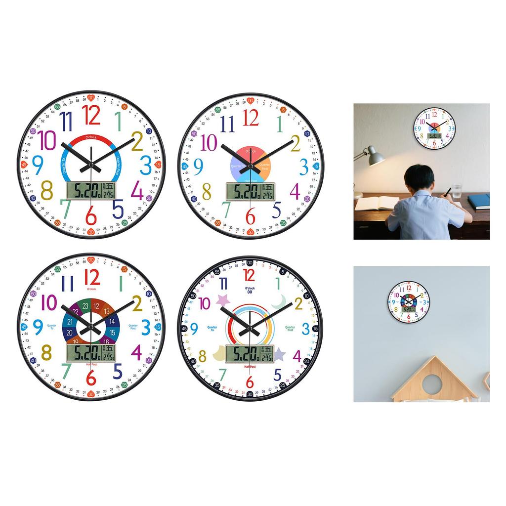 Learning Clock for Kids 12 Inch for Boys and Girls Room School Kids Room