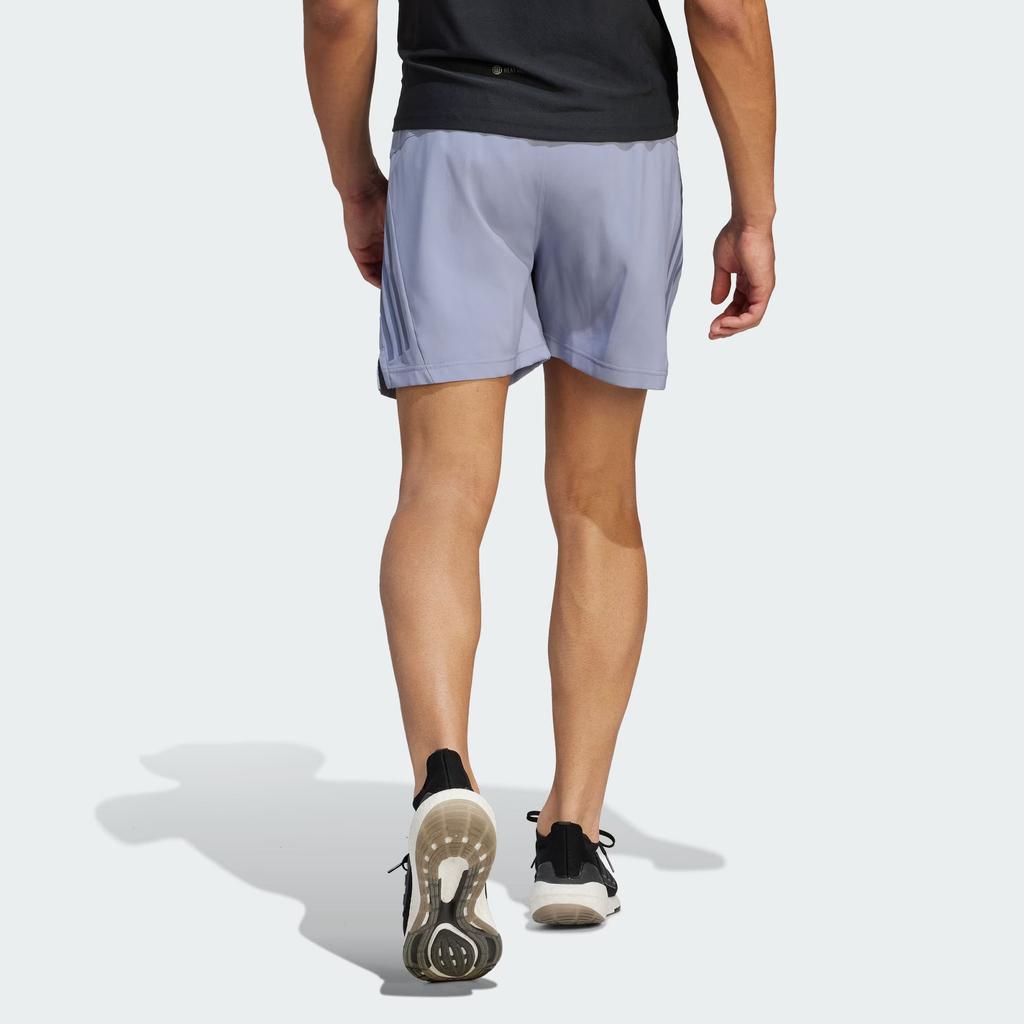 Adidas Gym Heat Shorts With Three Stripes Logo Quick-Dry Fitness Sports Shorts Men Shorts Silver Gray Violet IS1293