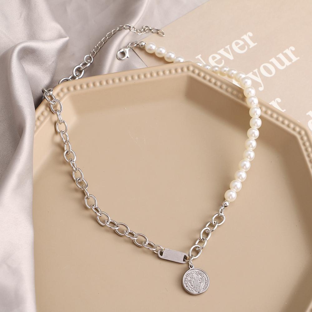 Runde Halskette Anhänger weibliche Retro frische Halskette wilde Halskette Schmuck