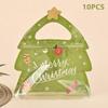 10 Stück Weihnachtsgeschenktüten für Süßigkeiten Schokolade Keks Nougat Gebäck Verpackung Geschenk Baum Weihnachtsmann Reißverschlusstüten