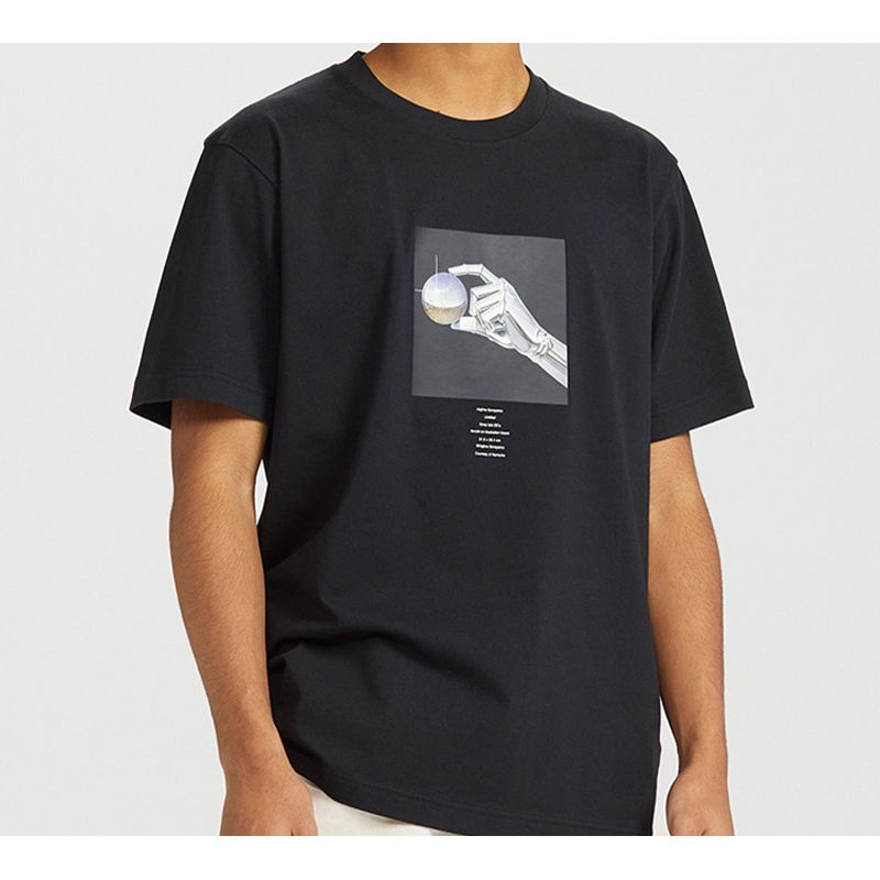 Uniqlo Printed Straight Cut T-Shirt Men Tops Black 428057-09