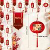 Chinesische Neujahrs-Rotfilz-Laternen Mit Gestickten Zitaten Für Feiertags-Heimdekoration
