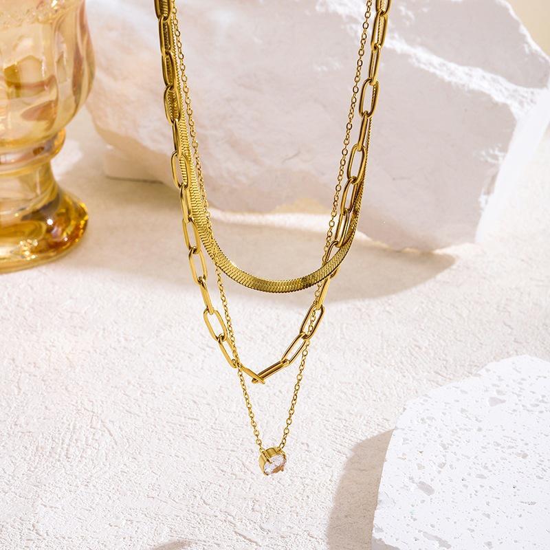 Gold Multi-Layer Cross Pendant Necklace for Women - Versatile Everyday Choker Jewelry