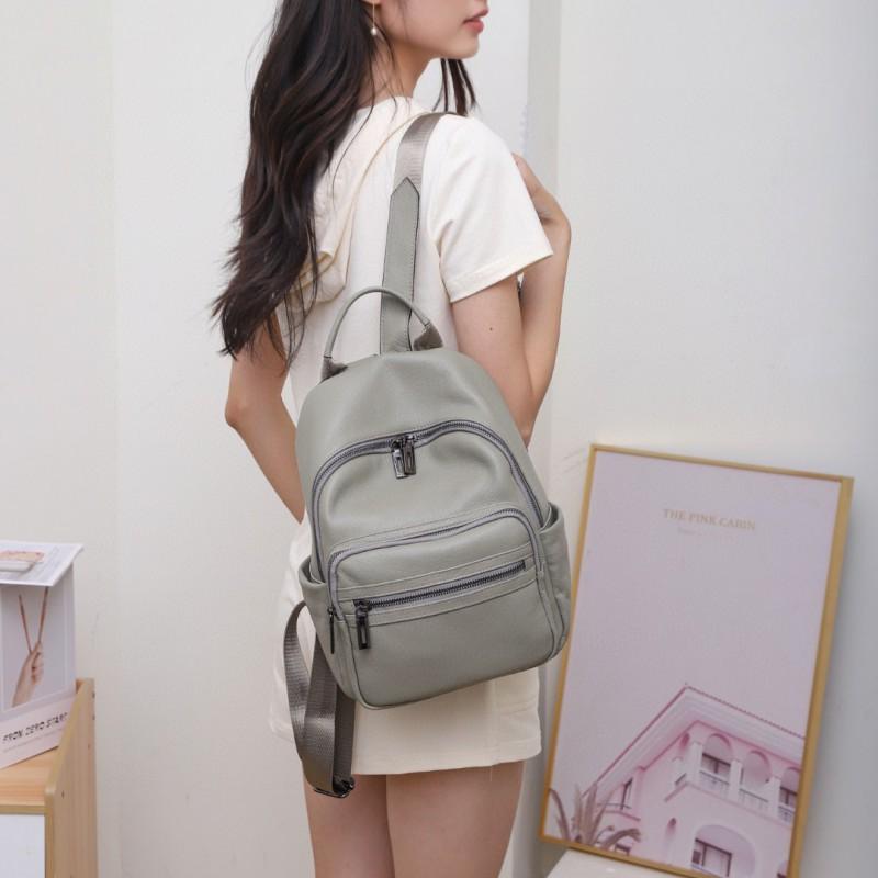 

Factory Large-capacity Commuter Women s Bag All-matching Backpack Top-layer Cowhide Soft Leather Travel Length 23 width 13 height 29cm