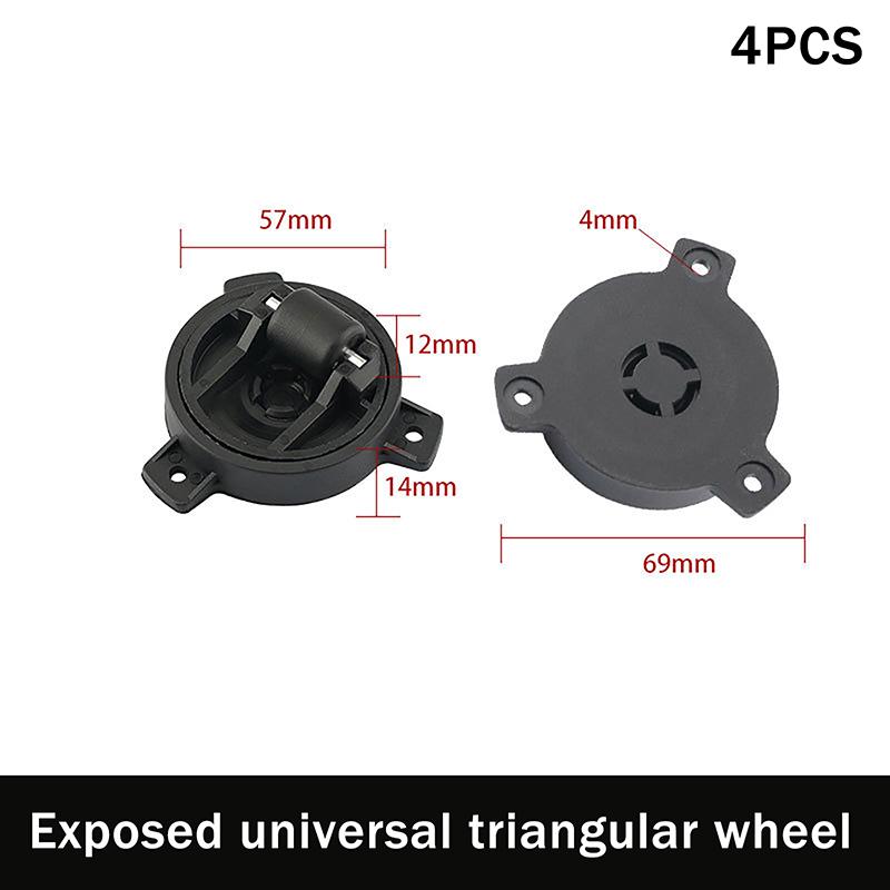 4 szt. Niewidoczne Uniwersalne Kółko Rowkowe Obrót 360 Stopni Kółko Gładkie Ciche Do Mebli Domowych i Biurowych Spód Przesuwane