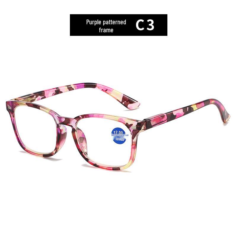 Women's European & American Style Floral Reading Glasses with Spring Hinges & Anti-Blue Light Protection
