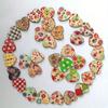 20MM 100 Multicolor Heart Shape 2 Holes Wood Sewing Buttons Scrapbooking Knopf Bouton