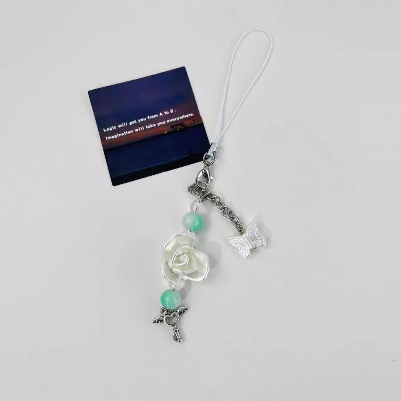 Y2K Style Phone Pendant Cute Shape Keychain Bag Pendants Keyring Sweet Fashion Accessories Acrylic Phone Charm for Phone