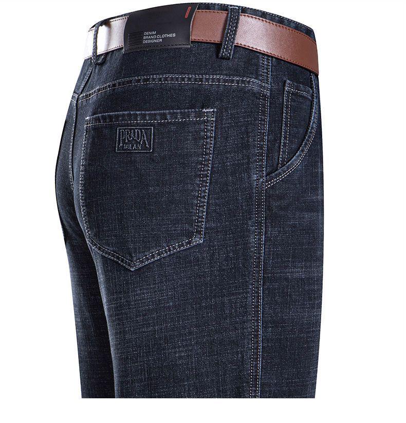 Specht Herren Winter High-Waist Stretch-Jeans mit Fleecefutter - Business Casual Straight-Leg Hose