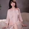 Sweet Princess Lace Satin Pajamas for Women - Long Sleeve/Long Pants Ice Silk Two-Piece Set for Spring/Autumn