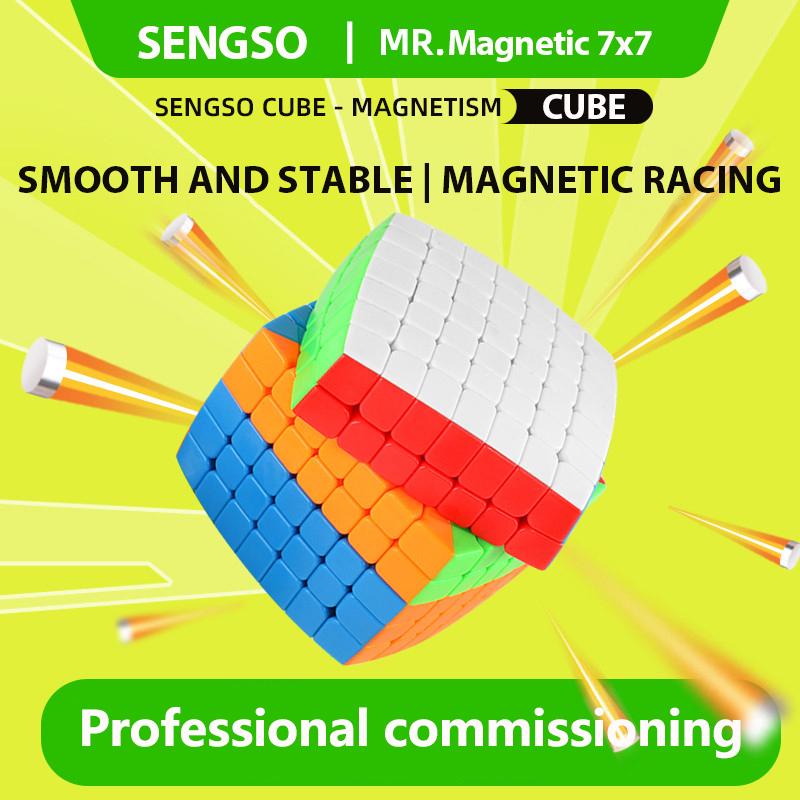 Sengso Magnetic Speed Cube 2X2 3X3 4X4 5X5 Pyraminx Megaminx 3X3, 48 Magnets Cube Stickerless For Kids Beginners Educational Toy